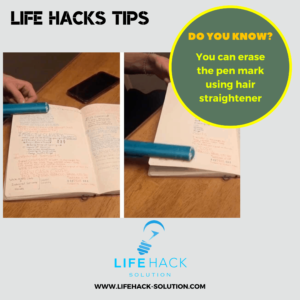 You can erase the pen mark using hair straightener