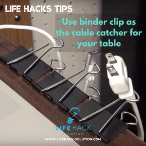 Use binder clip as the cable catcher