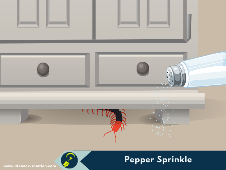 Sprinkle pepper to get rid of centipedes at house