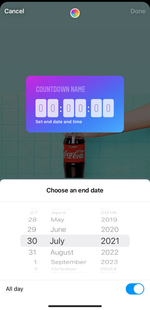 how to add countdown instagram story 3