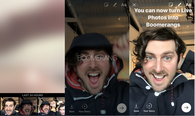 how to turn live photo into boomerang Instagram