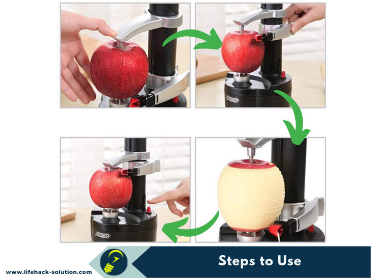 steps to use automatic fruit peeler
